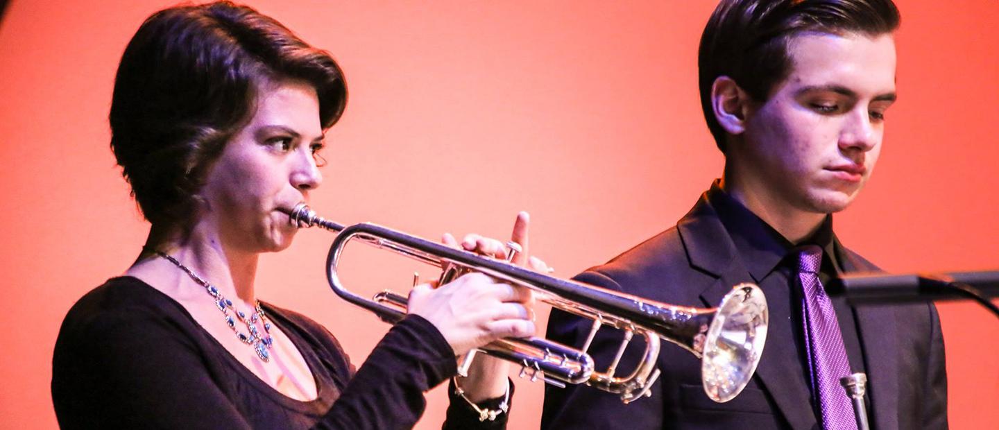 Girl playing trumpet 